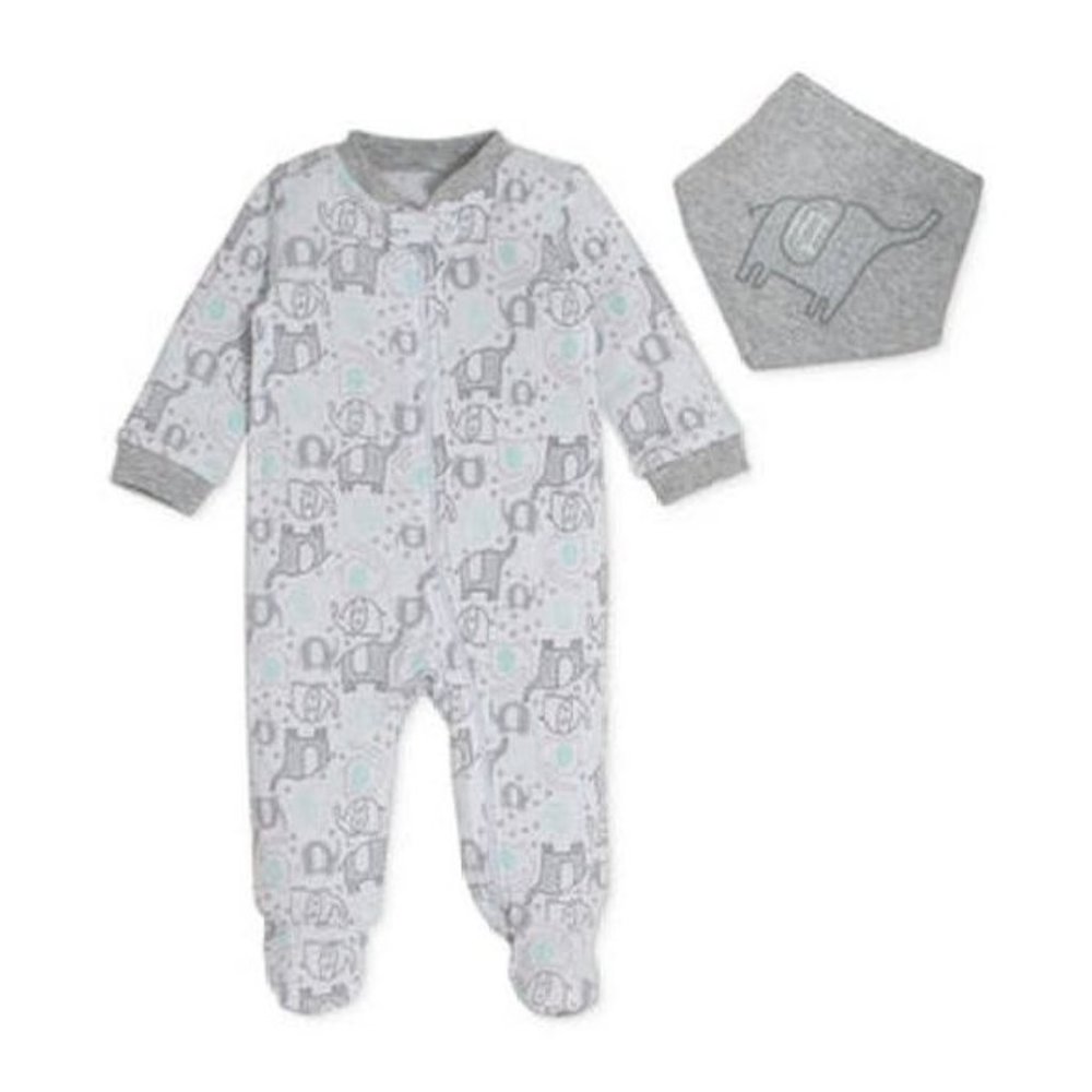 Chickpea Cutie Pie Baby Baby Boys 2-PC. Printed Cotton Coverall and Banda Set